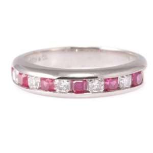  Tiffany & Co. Platinum Diamond Ruby Ring Band Jewelry