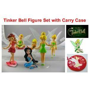  Unique Set of Figures and Tinker Bell Carry Case Featuring 4 Tinker 