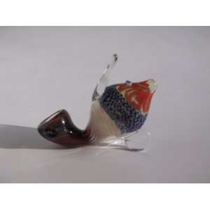  Handcrafted Glass Fish Tobacco Pipe 