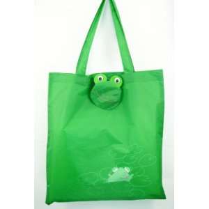  Reusable Eco friendly Frog Foldable Shopping Bag Green 