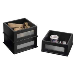  Victor Wood Midnight Black Collection, Mini Stacking Bins 