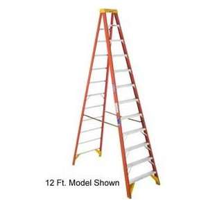  10 Fiberglass Step Ladder W/ Plastic Tool Tray