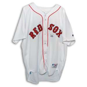   Autographed Boston Red Sox White Russell Athletic Authentic Jersey